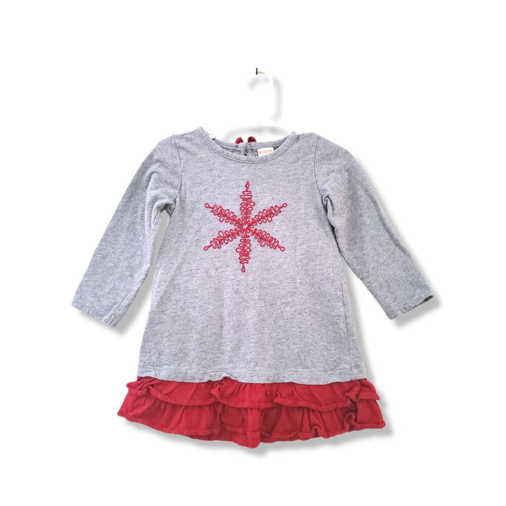 Gymboree 2T Girls Snowflake Ruffle Dress Holiday Vintage